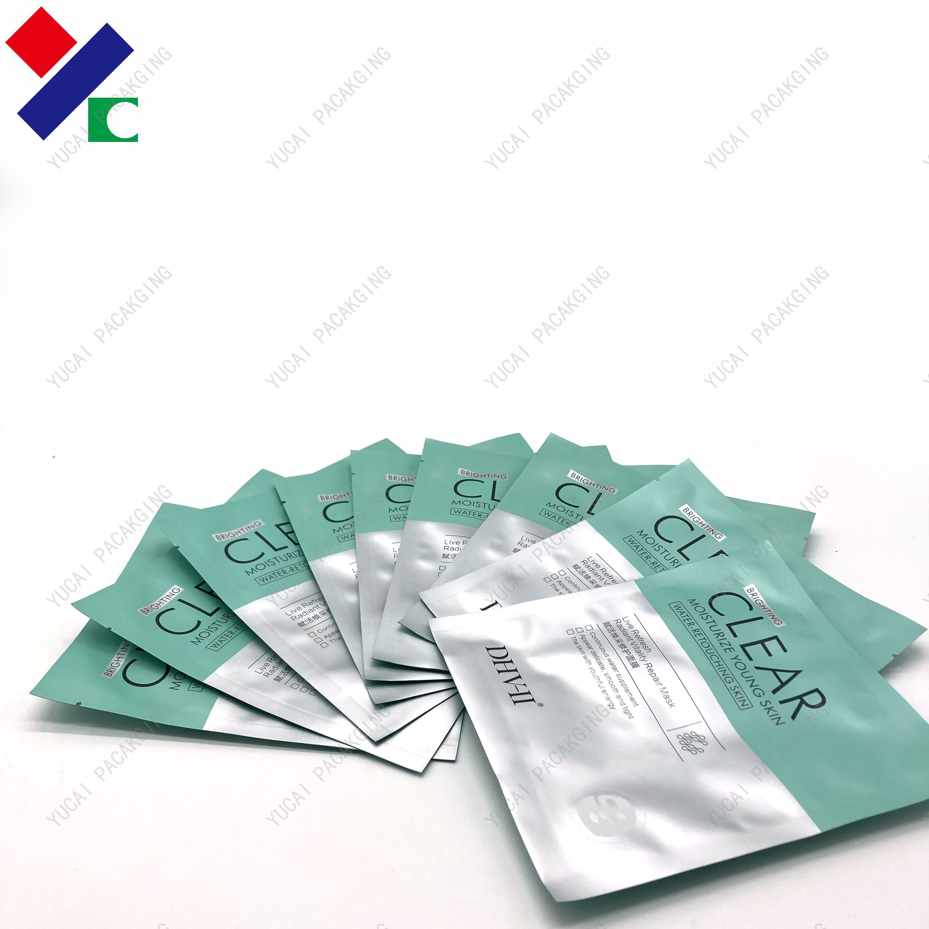 Beauty Makeup Hdpe Kraft Paper Three Side Seal Pouch Custom Printing With Logo