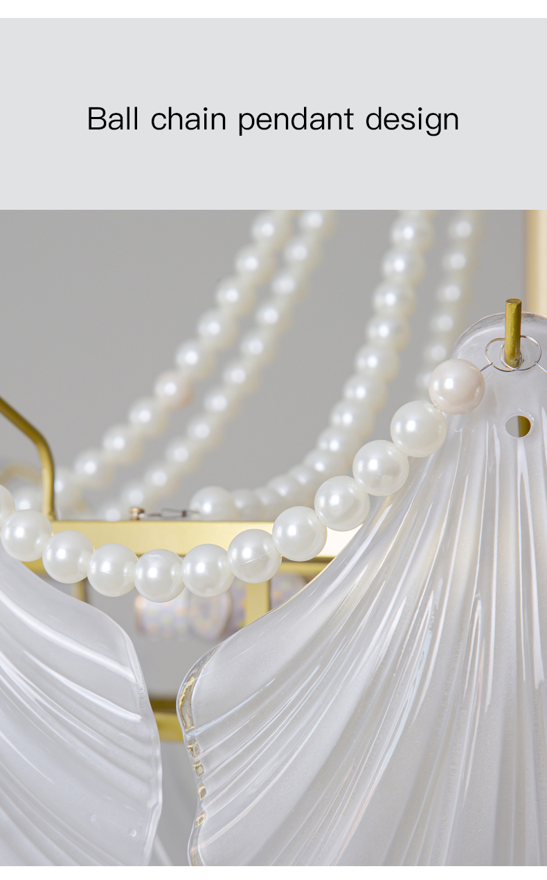Modern Led Chandelier For Living Room Frosted Glass Luxury Shell Chandelier Lamp(WH-CY-247)