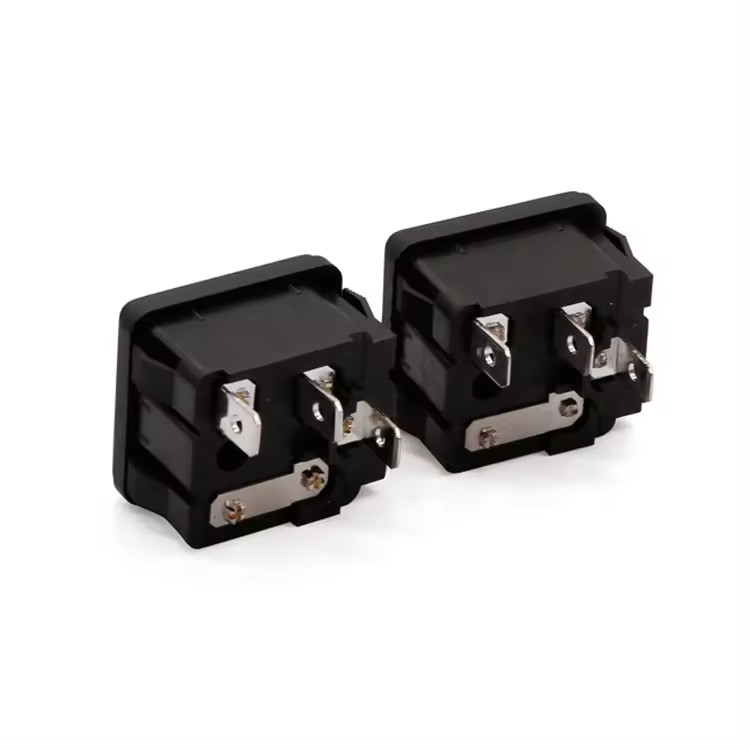 HC-99-F2 1PC Receptacle Connector 3 PIN C14 Male AC Power Inlet Socket With Fuse Holder 250V 10A Fuse Holder Male Plug