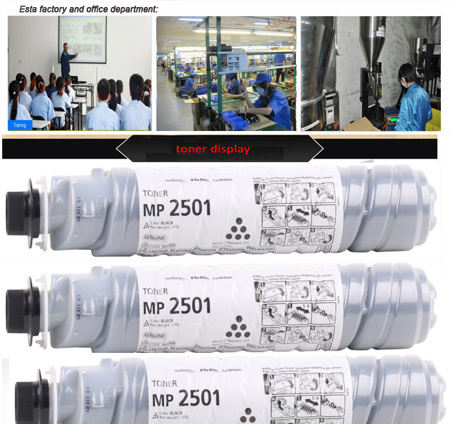 Black Printer Toner Cartridge Ricoh MP2501 / MP2001 For Ricoh mp1813l