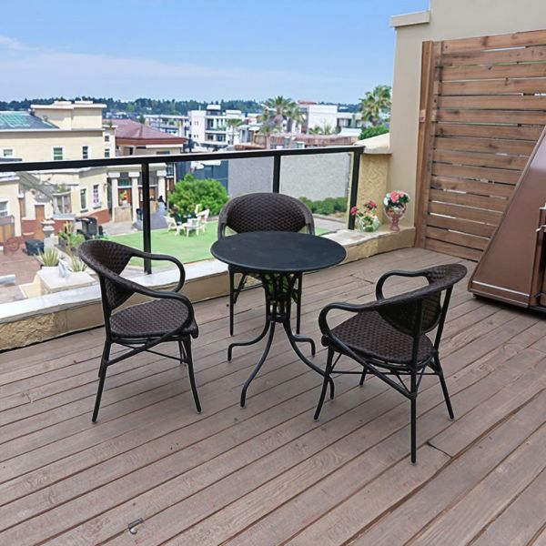 Modern Eco-Friendly Waterproof Small Outdoor Chair Durable Plastic Rattan for Courtyards Hotels & Parks by Lingche