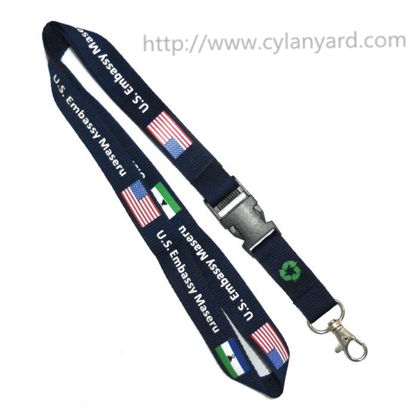 Custom print polyester lanyard with release buckle