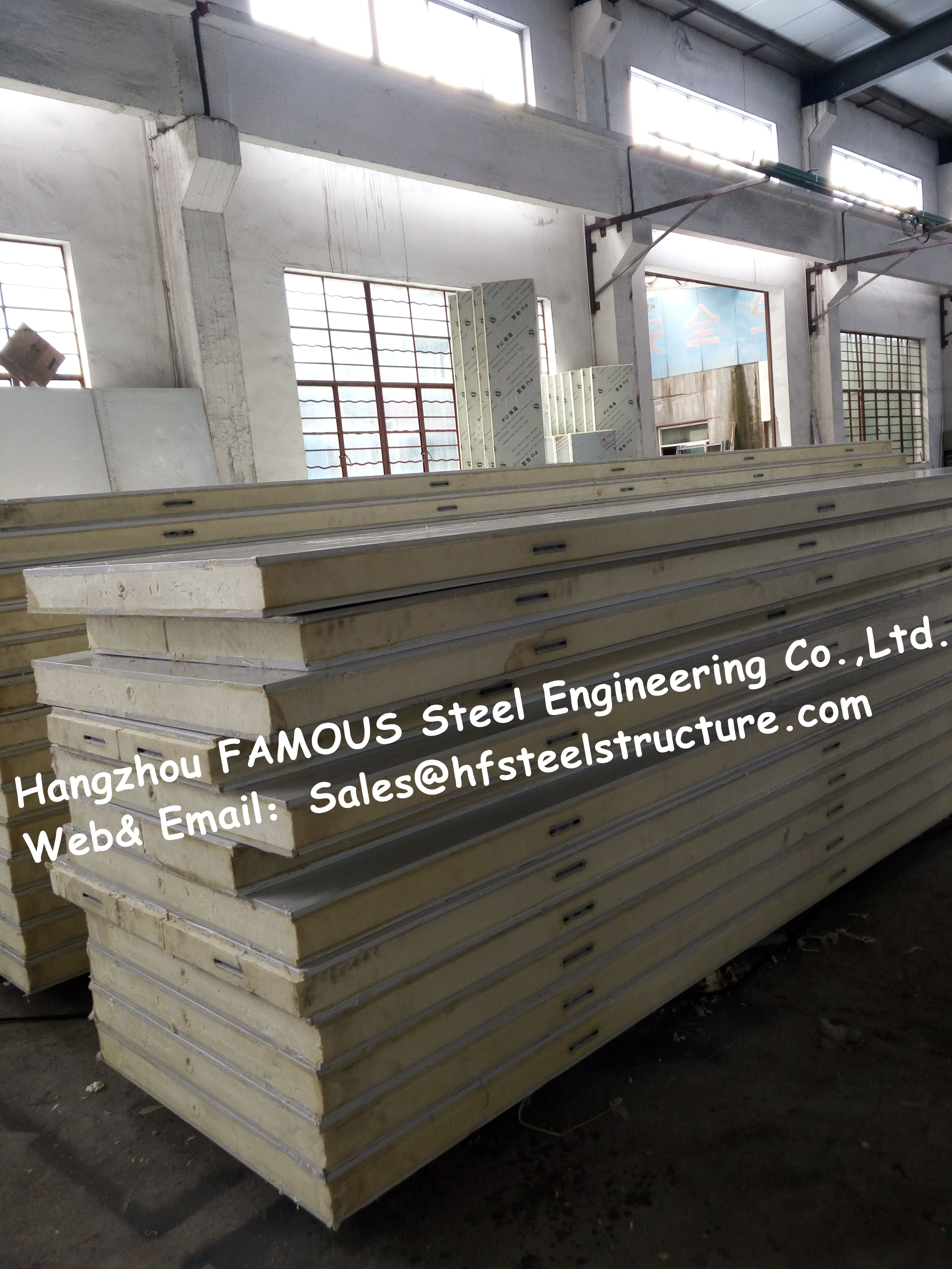 Polyurethane Walkin Refrigerator Panels , Sandwich Insulated Panels For Cold Storage