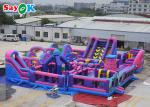 Amusement Park Inflatable Bounce With Slide Digital Printing