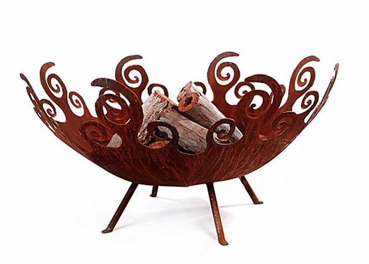 Flower Feature Modern Steel Fire Pit , Custom Steel Fire Pit Containers