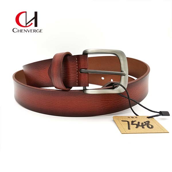 Multiscene Casual Leather Pin Buckle Belt , Durable Genuine Black Leather Belt Mens