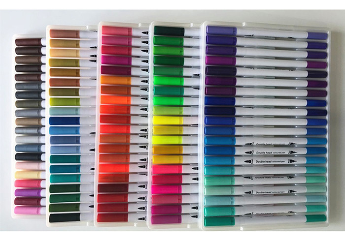 Amazon double head hook line color marker soft head watercolor pen for children gift painting set