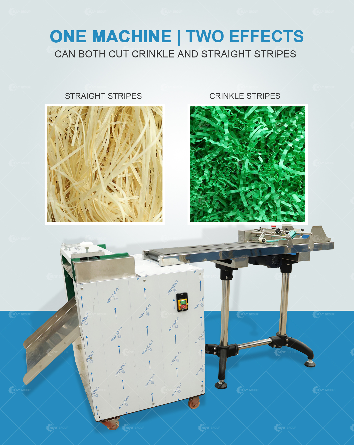Max. workable width of 4200mm Crinkle Paper Shredder Machine for Color Paper Shredding