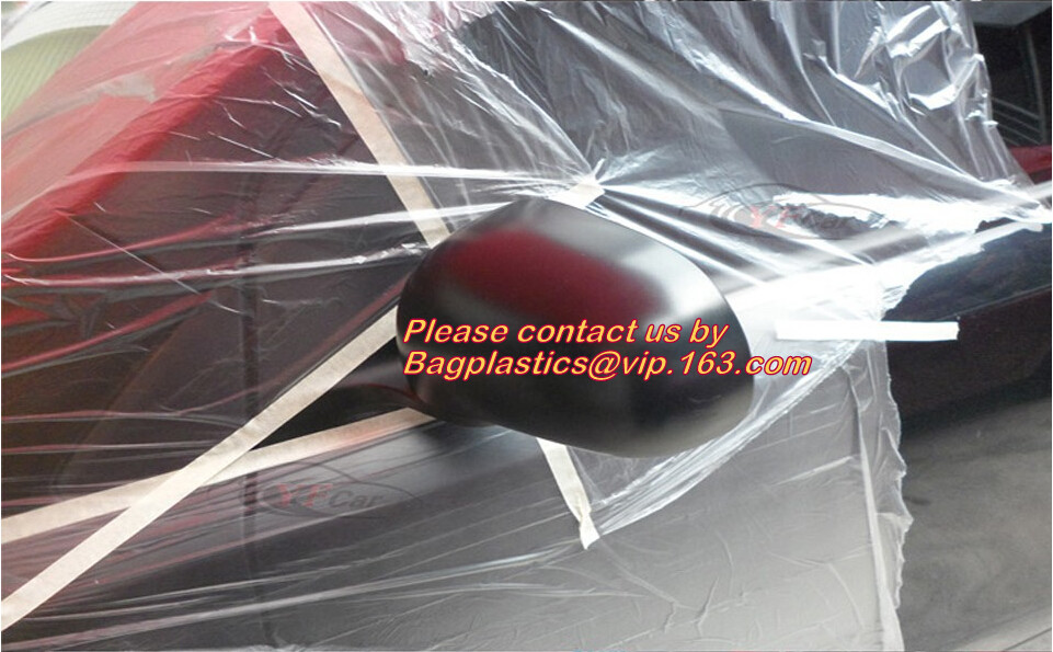 Pre-tapd paint masking film HDPE,Car paint repair masking film with tape, Hot sell masking film with adhesive tape, PAC