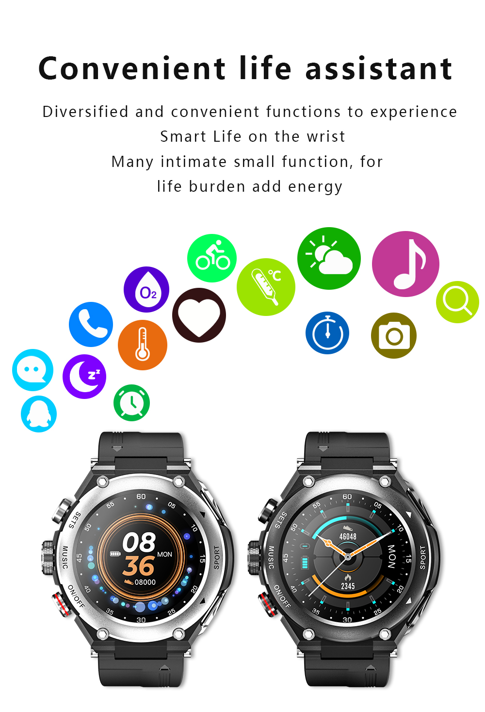 Waterproof TWS Smart watch with Local Music and Wireless Earbud for Maximum Enjoyment