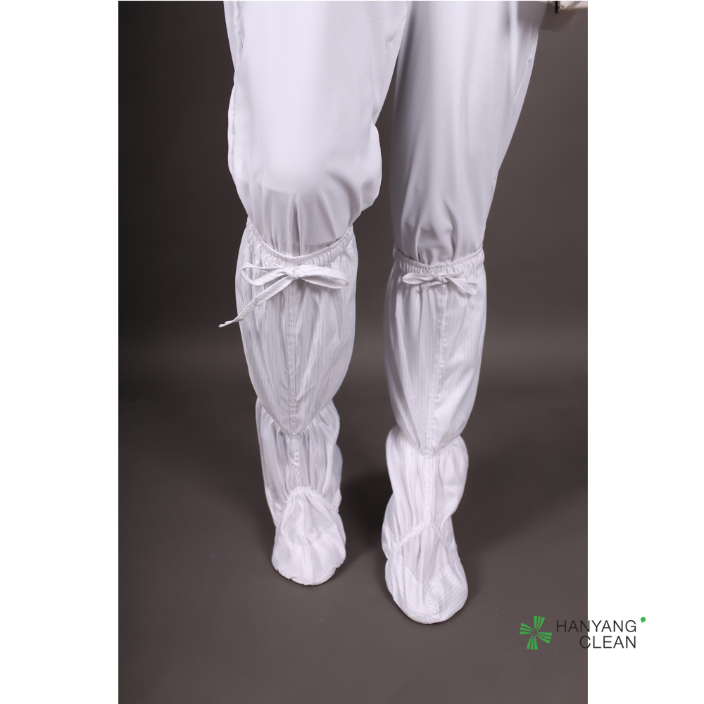 New Arrives Cleanroom Soft Sole Static Dissipative White With Stripe Antistatic ESD Knee Sock Boots