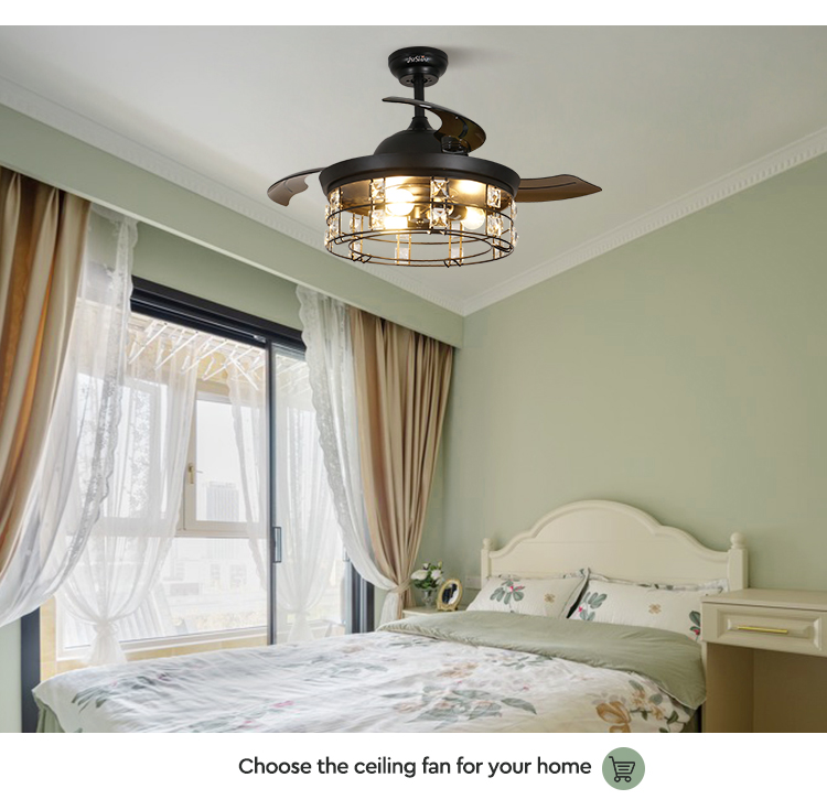 Lamp Body Material Metal 1stshine LED Ceiling Fan with Light Kit and Remote Control