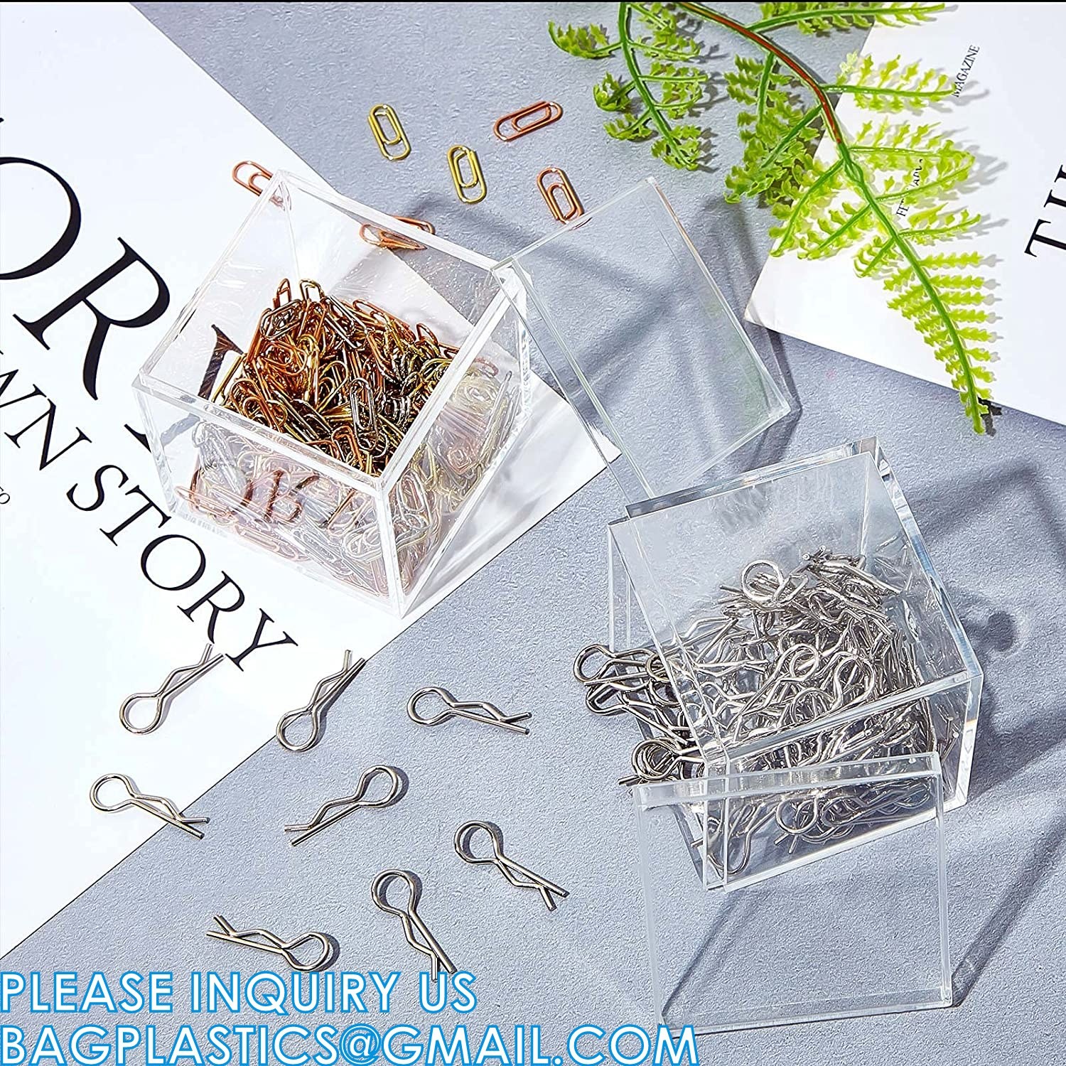 Acrylic Plastic Square Cube Small Acrylic Box Acrylic Storage Containers with Lid Stackable Cube Containers