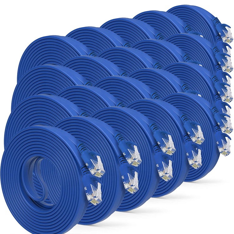 UTP STP Industrial Cat5 Cat5e Cat6 Cat7 Flat RJ45 Patch Cord Network Lan Ethernet Extension Cable for Router