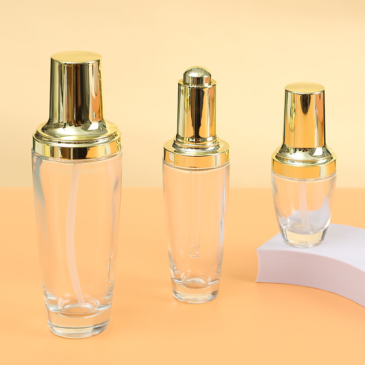 Printing Handling Decoration Firing 100ml Glass Spray Bottle for Body Oil Economical Custom Logo Design Golden Glass Bottles