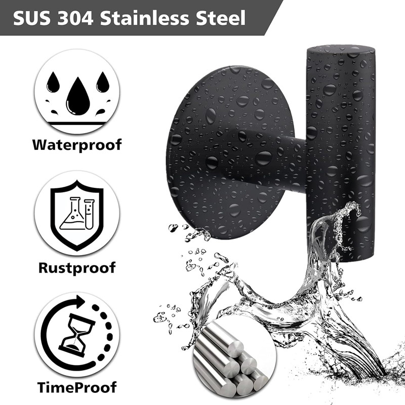 Wall Mounted Timeproof Stainless Steel Towel Hooks Shower Hooks for Bathroom and Kitchen