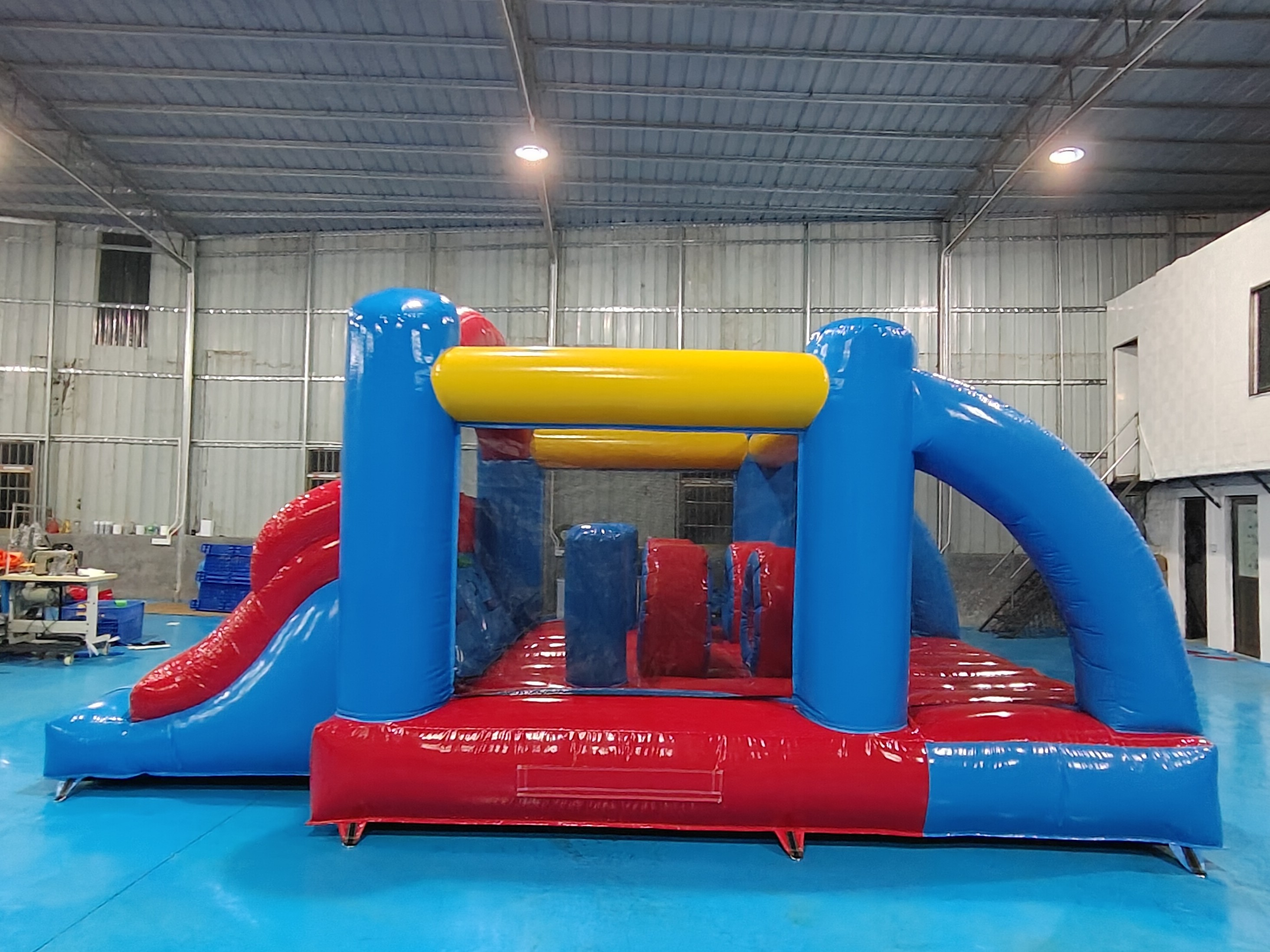 Commercial Bounce House With Blower Double Slide Inflatable Bouncy House With Double Slide Combo For Sale