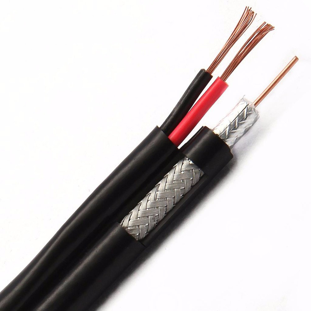 20AWG CCTV Camera Coaxial TV Cable With 2 Cores 305m