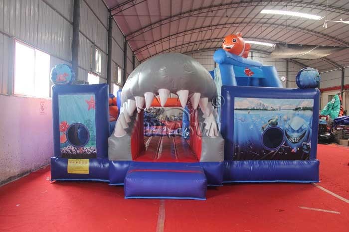 Submarine Shark Trampoline Commercial Grade Bounce House 6 X 6m Size