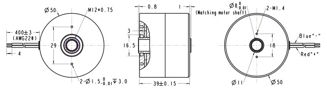 1.5N.M DC Motor Brake Electromagnetic 353g Weight 8.1K/W Thermal Resistance