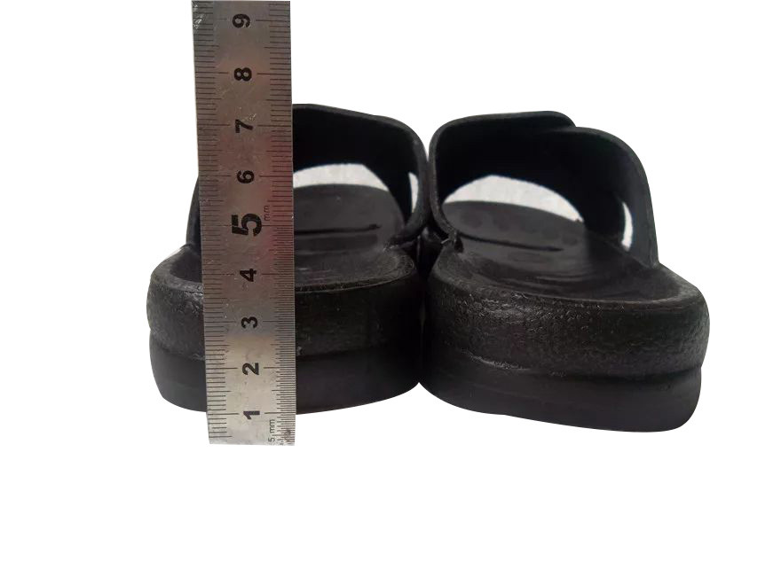 Cross Type ESD Safety Shoes Antistatic PU Slipper Thick Sole Black Environmental Friendly