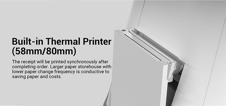 Dual Screen POS System Cash Register With 80mm Thermal Printer