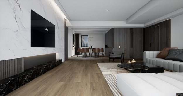 Antibacterial 4mm SPC Flooring Living Room Recyclable Thermal Insulation Silver Oak GKBM DG-W50012B