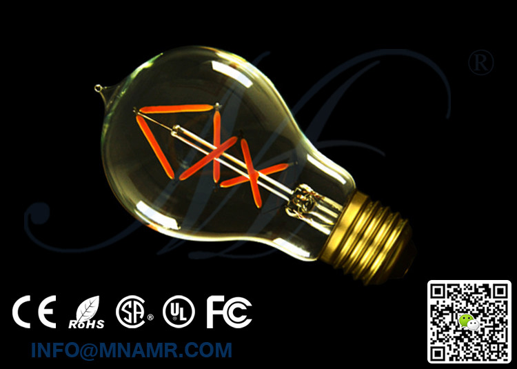 3W Dimmable Edison A19 LED Bulbs 2200 Kelvin Warm White 360 Emitting Beam Angle 20 Watt Equivalent