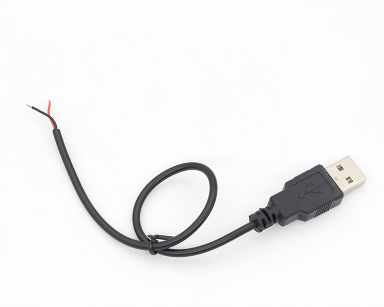CUSTOM USB 2.0 A Male To Open Stripped Tinned Bare 2 Wire End Pigtail Power Cable