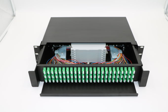 LC type fiber otptic patch panel with cold rolled steel box and strong solide phisics pulling. 0