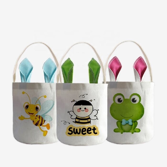 35*45cm DIY Sublimation Easter Basket Blanks With Rabbit Ears For Easter Day