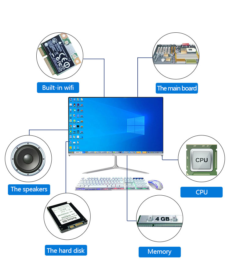 21.5inch Built-in Battery Led Laptop Aio Desktop With Wifi For School Office Gaming