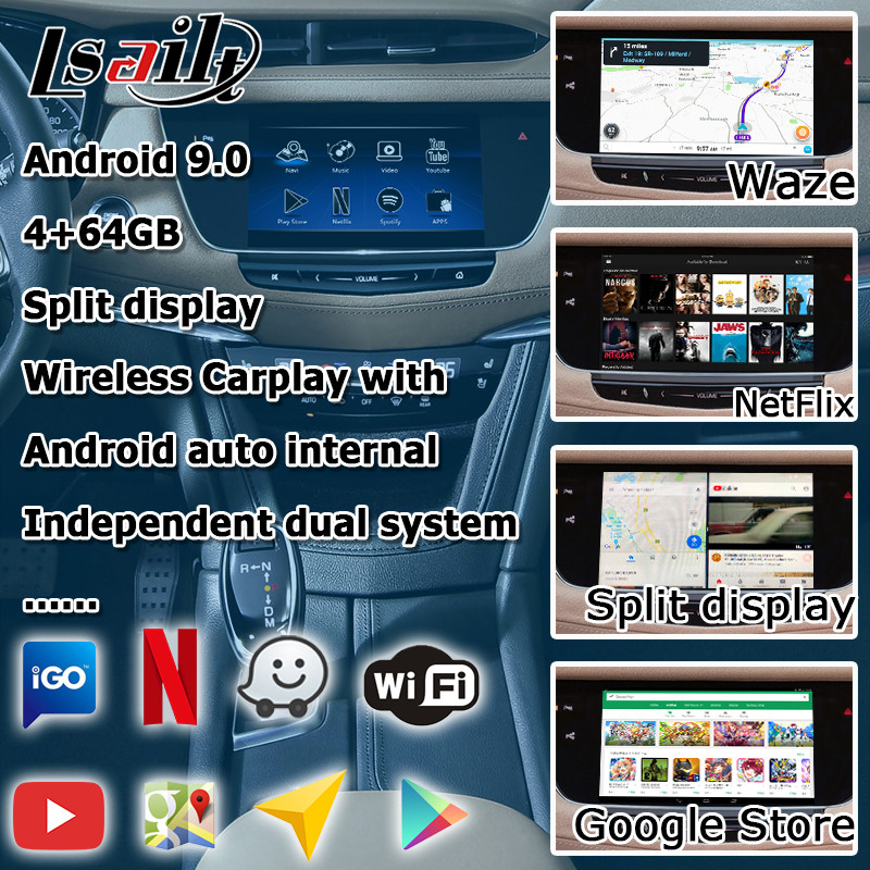 GPS wireless carplay Android auto navigation box video interface for Cadillac XT5 video