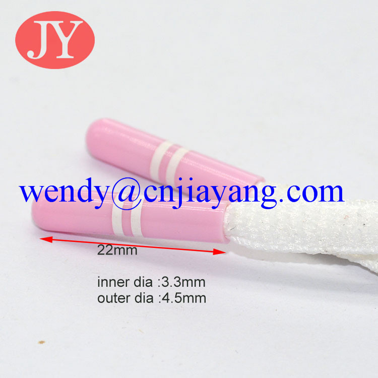 Custom color and Rolling pring logo custom logo plastic aglet for garment hoodies cord