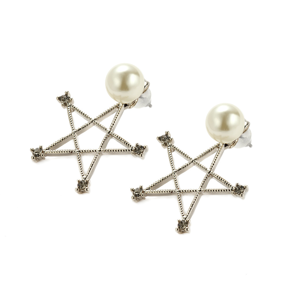 Wholesale Korean Cheap Star Pearl Stud Earrings Body Piercing Jewelry