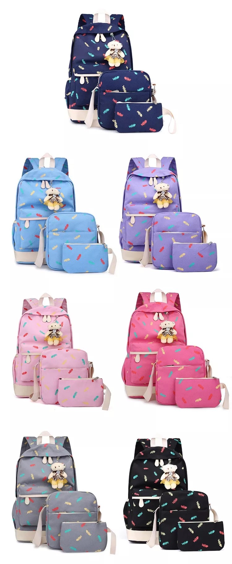 School Backpack Sets For Girl Women Durable Travel Bags Laptop Backpacks Wholesale