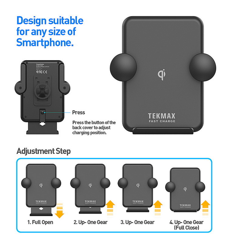 Automatic Clamping Air Vent Wireless Car Charger 10W 7.5W Qi Fast Charger For IPhone 12