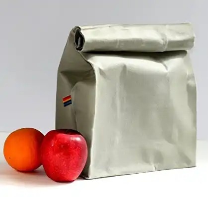 Custom printed high quality 10oz 12oz 16oz insulated washable waxed canvas reusable lunch bag with aluminium foil