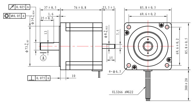1.8 Degree NEMA 34 86mm Hybrid Stepper Motor Length 5N.M Cnc Kit Stepping Motor