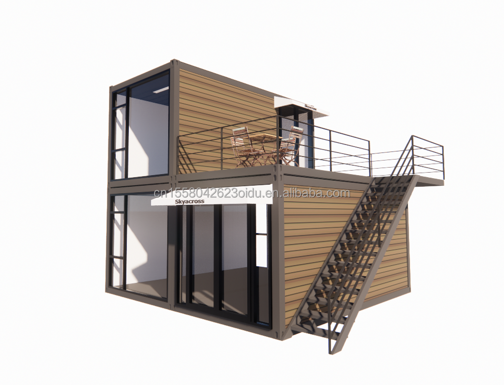 Outdoor Living Room Tiny Homes Luxury Two-Story Modern Prefab Steel Villa Modular Prefabricated Shipping Container House
