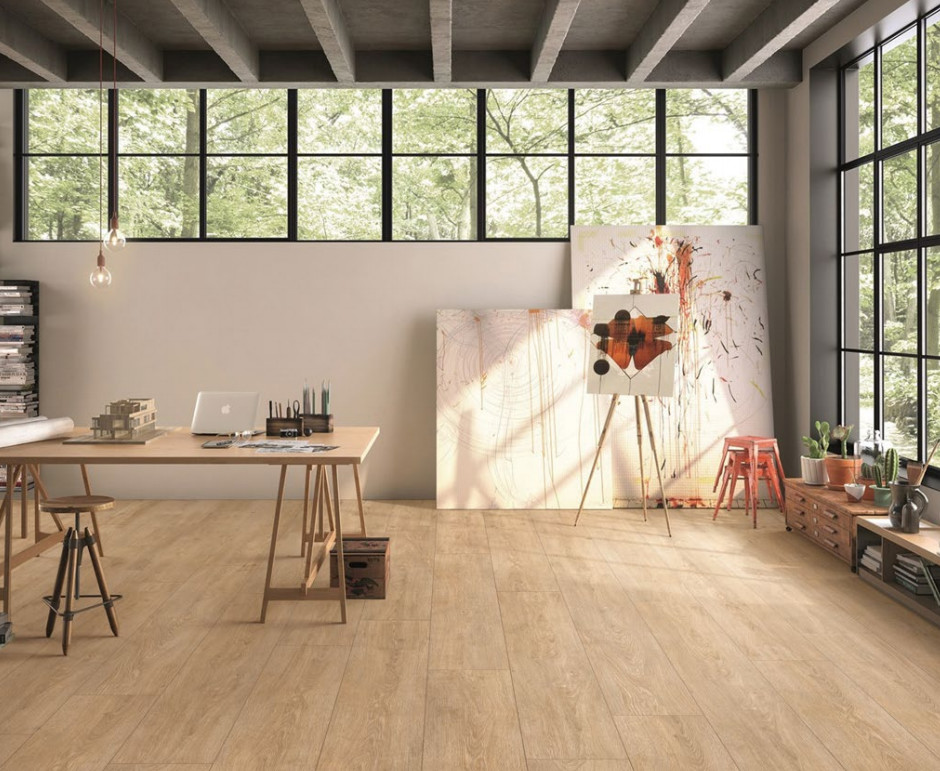 60Boxes/Plt 9.5mm Thickness Wooden Porcelain Tiles 250x1500mm Cream Color