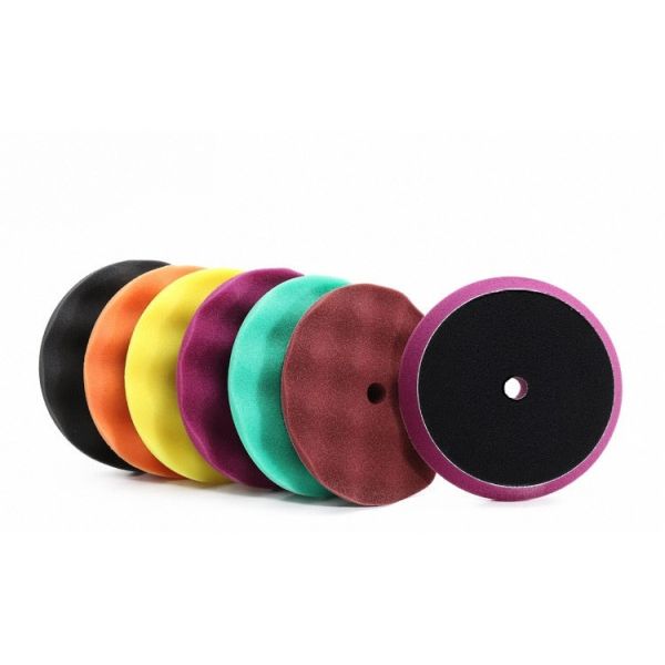 4 Inch 80mm Purple Waffle Foam Pad - Velcro Medium-Heavy Cutting Buffing Pad