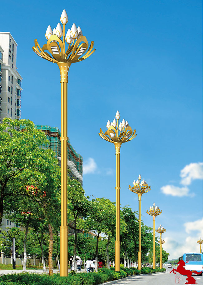 150 Watt Commercial Outdoor Led Light street light With Pole Security Lighting Magnolia flower shape combination light