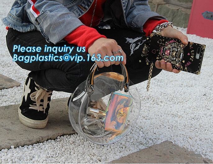 women tote bag transparent pvc handbag, PVC Vinyl Beach Tote Bags Handbag With Handle, handbag tote bag with inner draws