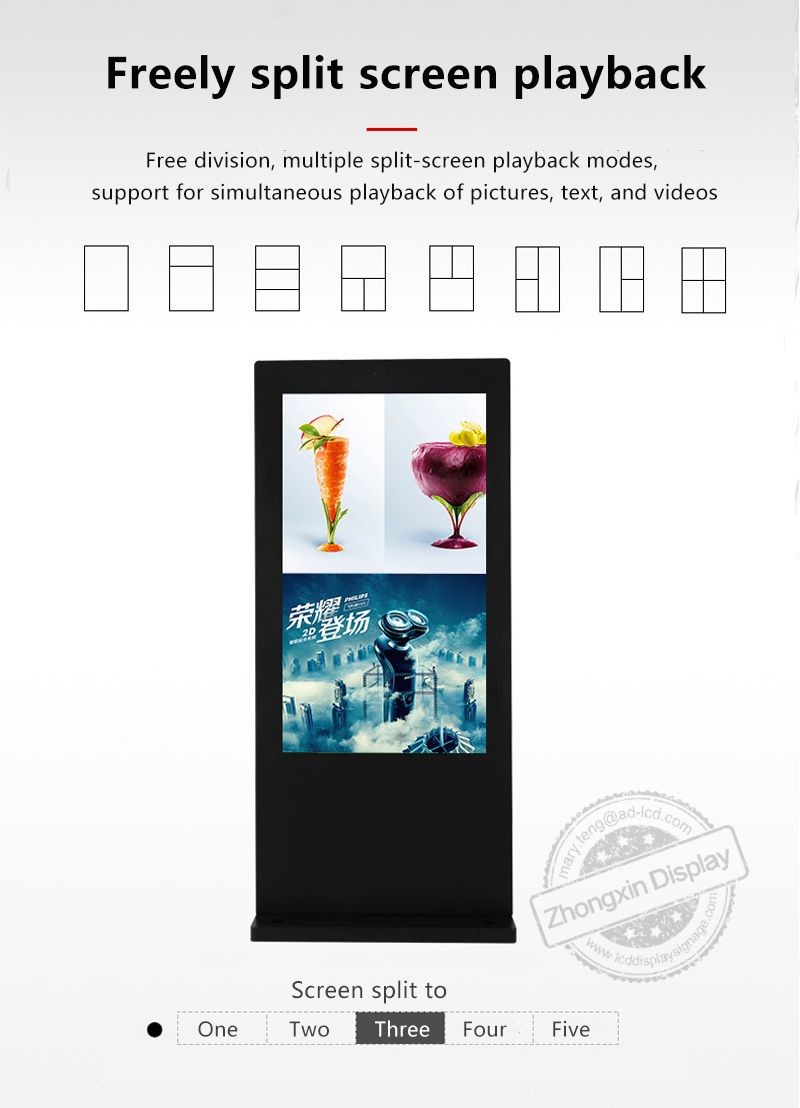 2000-3500 Nits Brightness Outdoor Lcd Advertising Display 43inch Waterproof Garden Digital Signage