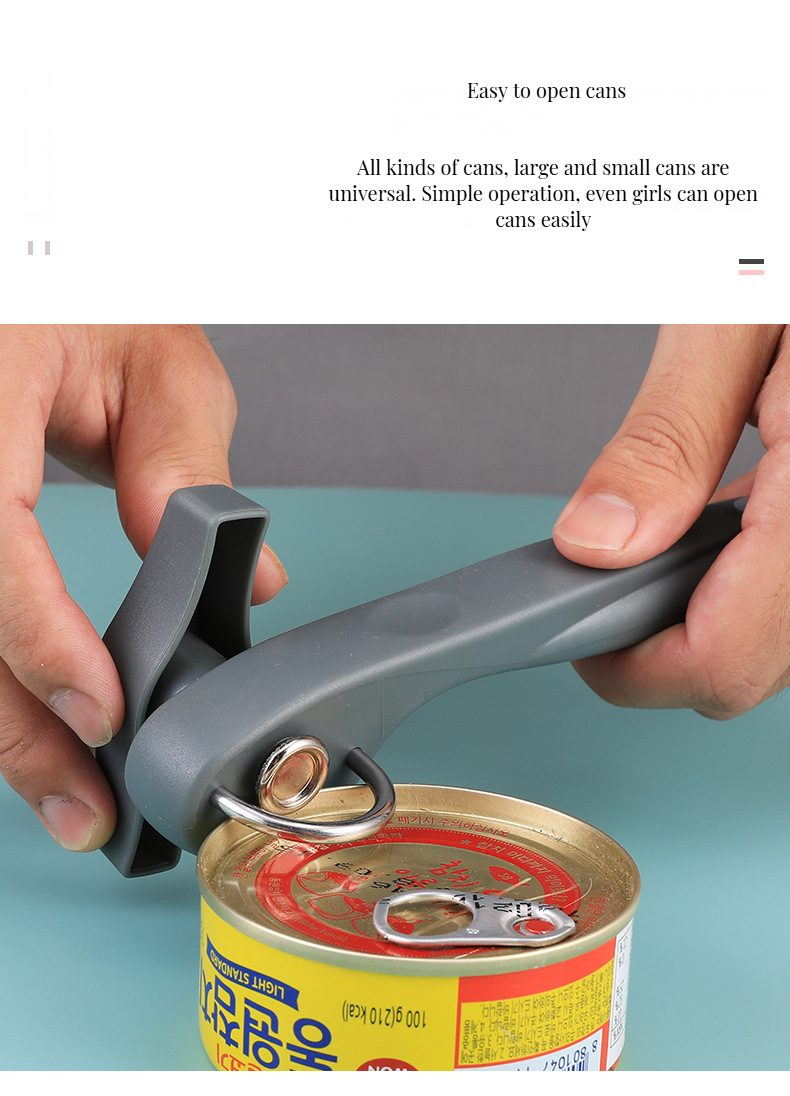 Effortless Turn Knob Stainless Steel Can Opener with Bottle Openers OEM Logo Included