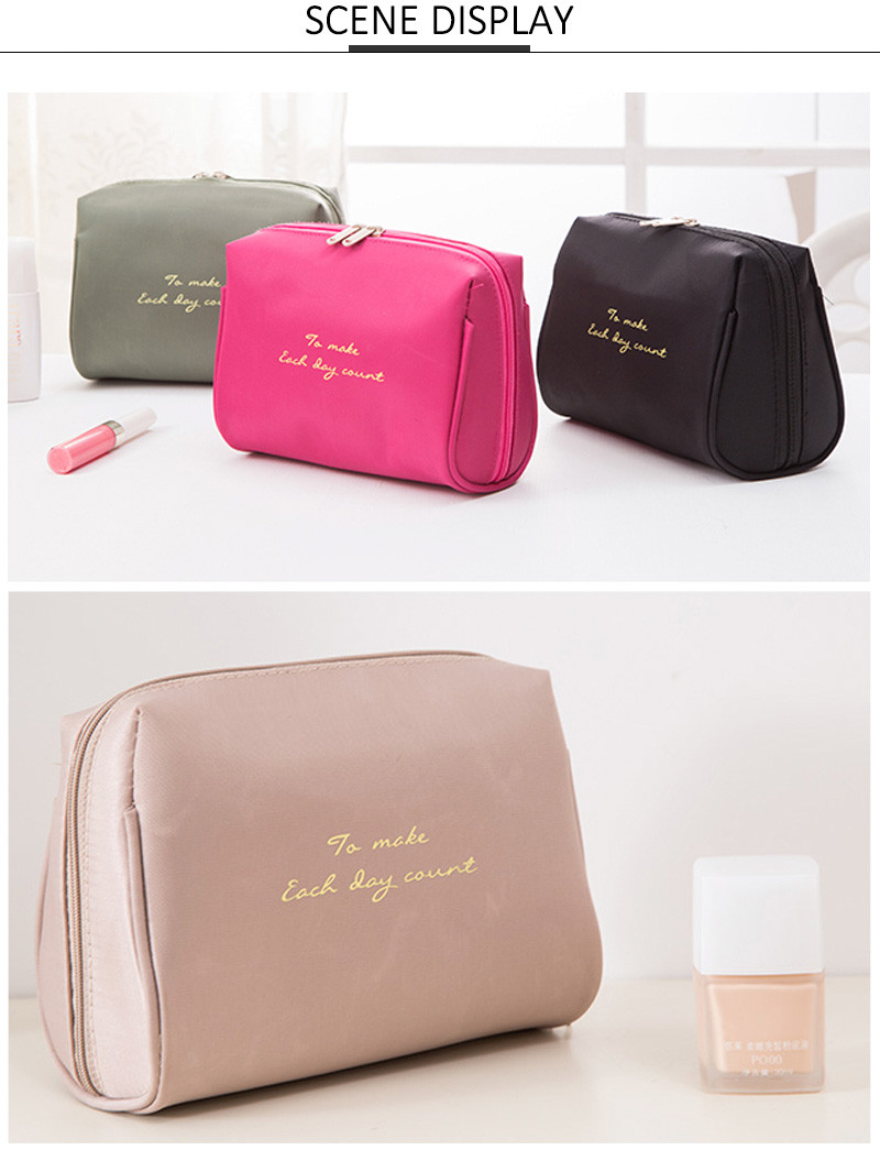 Custom Logo Travel Sublimation Black Polyester Makeup Brush Bag