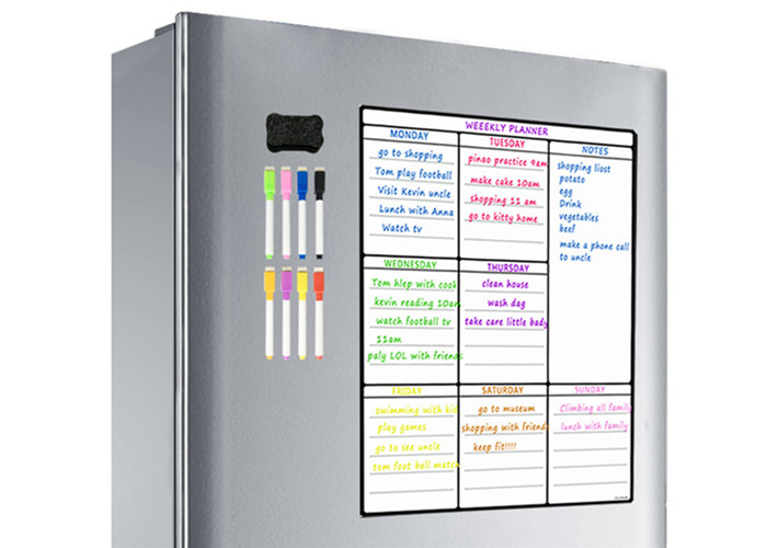 PET Surface 17x12" Dry Erase Magnetic Monthly Calendar Promotional Magnet Calendar Magnetic Grocery List