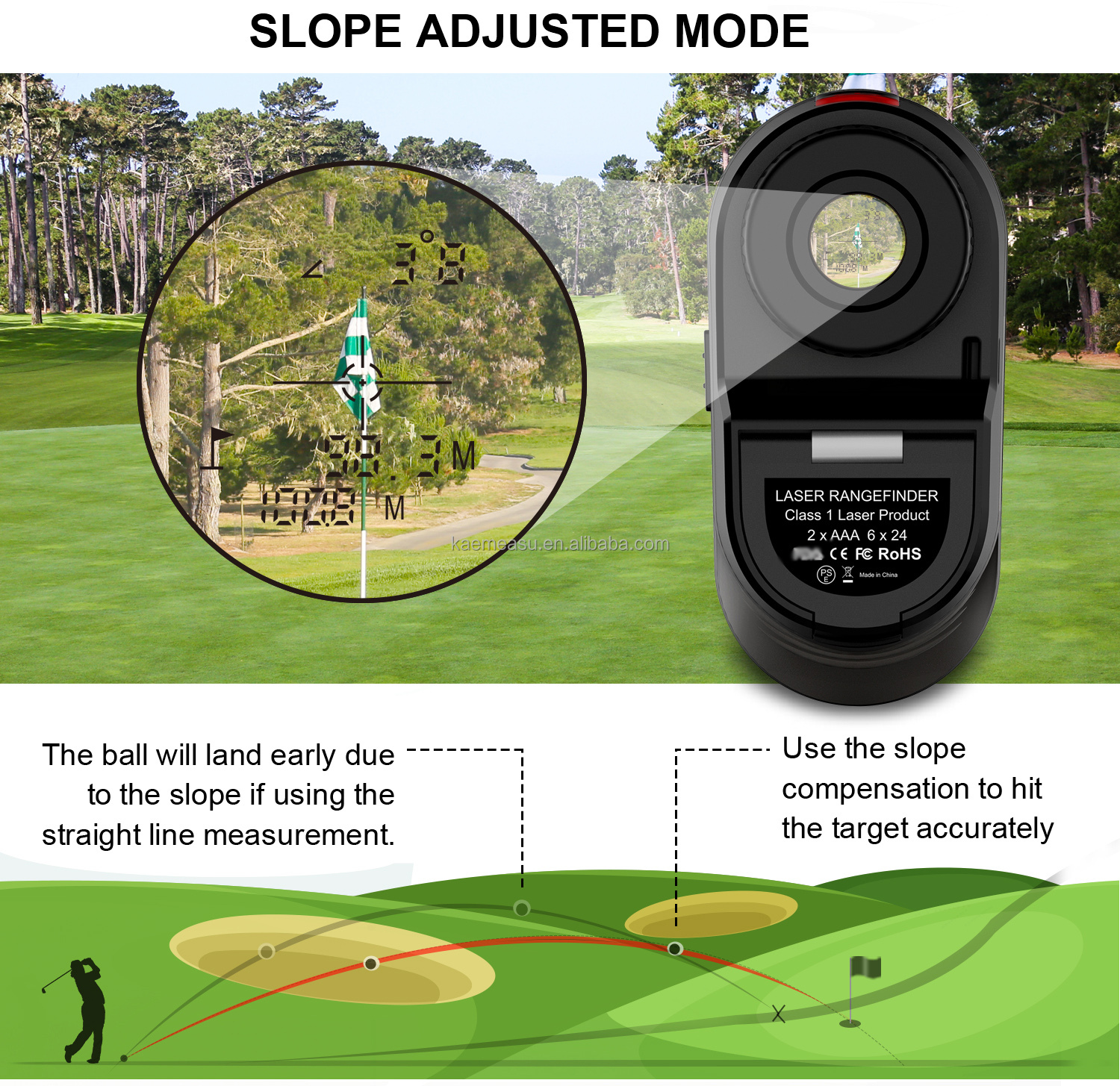 Oem Hunting Range Finder Slope Scope Laser Distance Meter Telescope Multiple modes Laser Rangefinders for Hunting