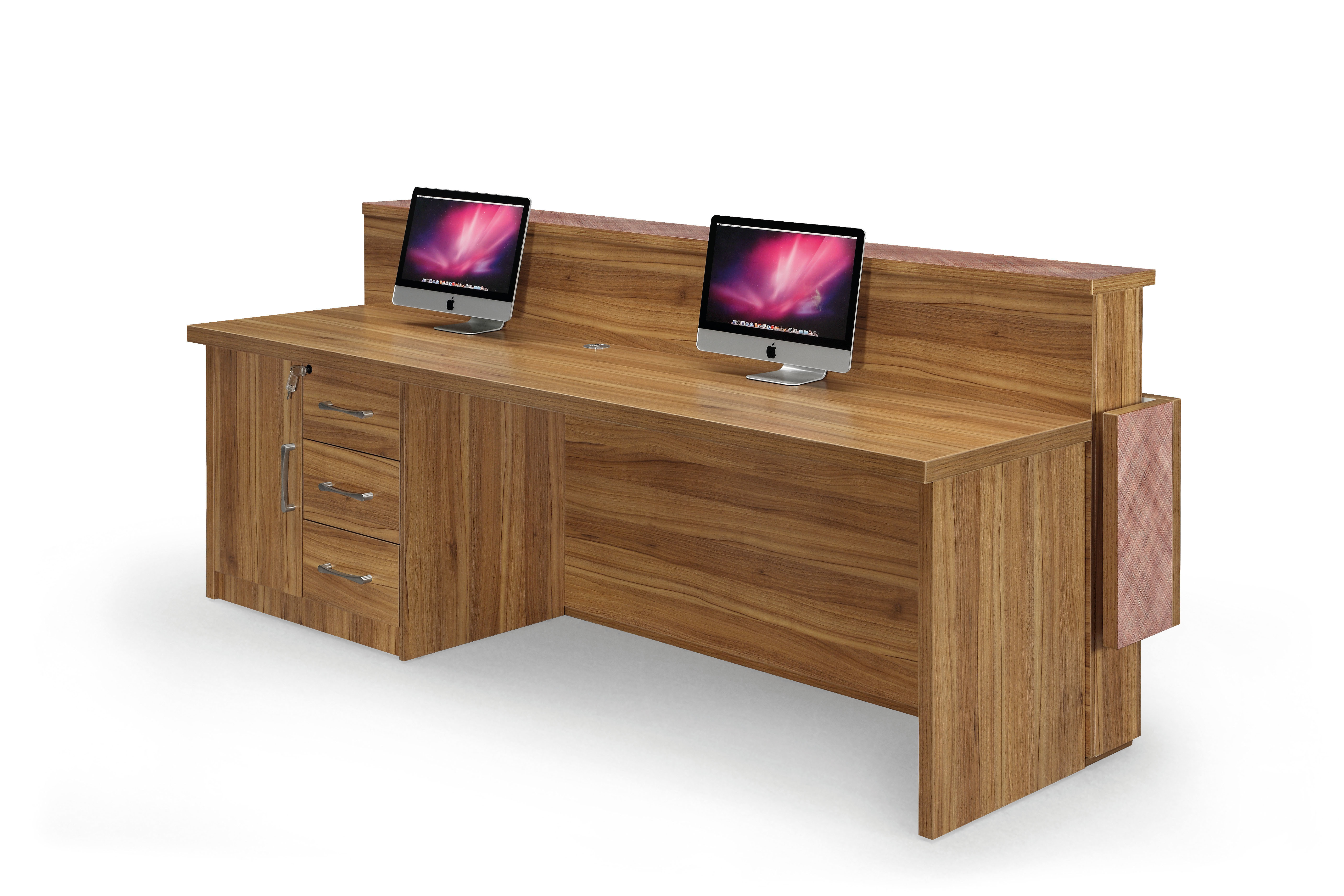 Contemporary Custom Reception Desk Panel Wood Style For Office / Home